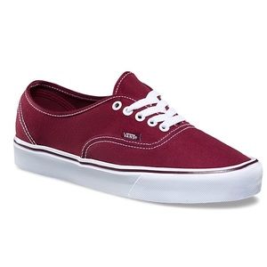 Burgundy low rise Vans